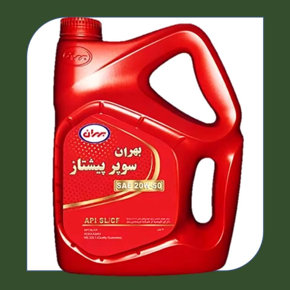 روغن موتور بنزینی بهران سوپر پیشتاز پریمیوم 20W-50 چهار لیتری SL