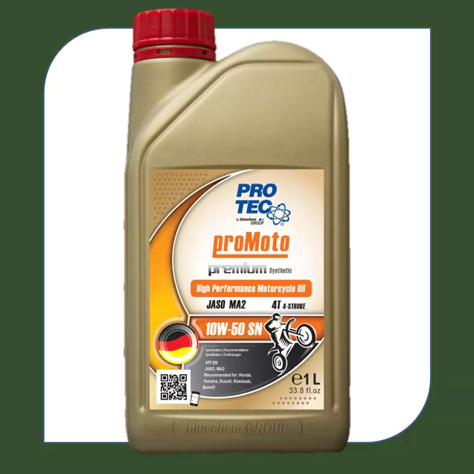 روغن موتور سیکلت پروتک پروموتو 10W50 یک لیتری SN  دارای استاندارد JASO